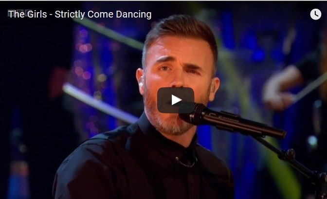 Gary Barlow on Strictly Come Dancing singing Dare from The Girls